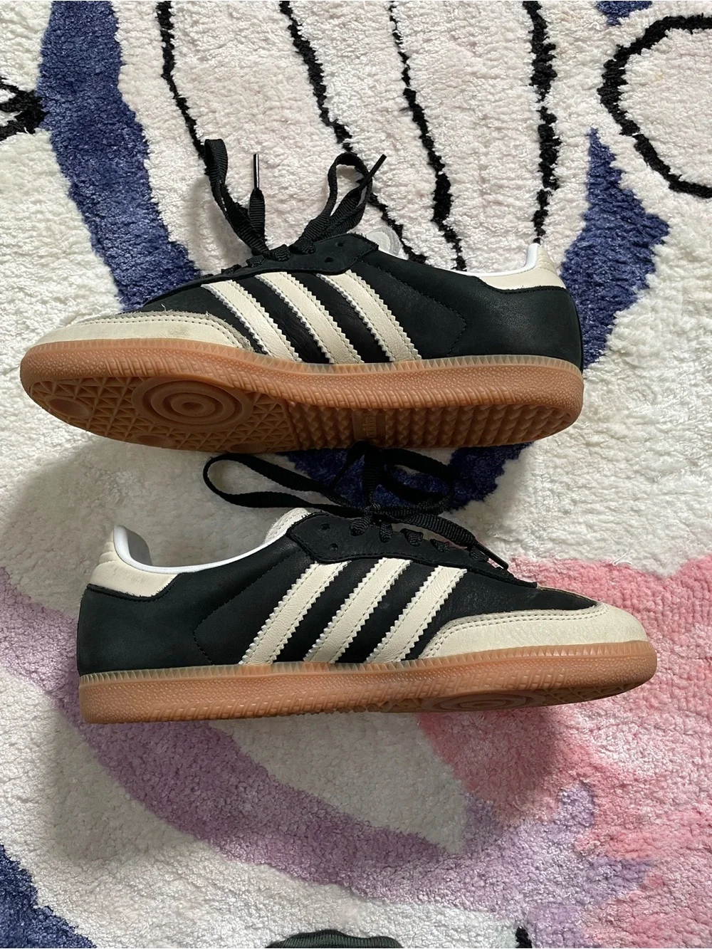 Adidas Samba OG Core Black / Wonder White / Silver Metallic Women's US 6